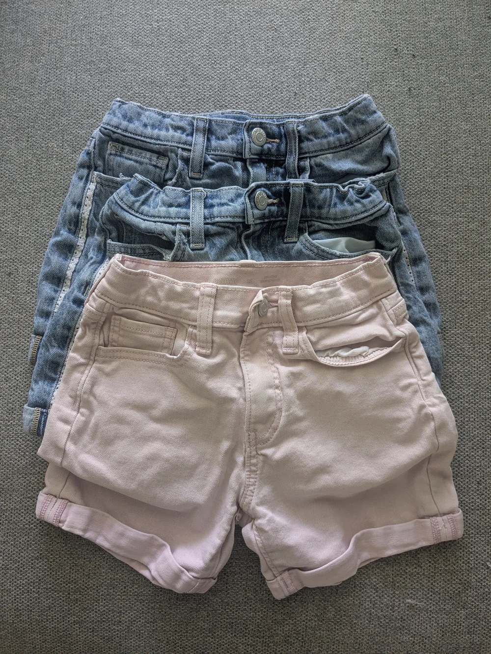 Old Navy Kids Light Pink and Light Blue Denim Shorts Set